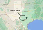 Map showing Texas Hill Country