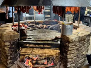 The main pit at The Salt Lick BBQ.