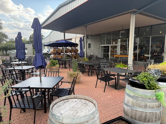 Becker Winery's back patio in downtown Fredericksburg.