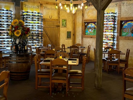 Cabernet Grill's wine selections.