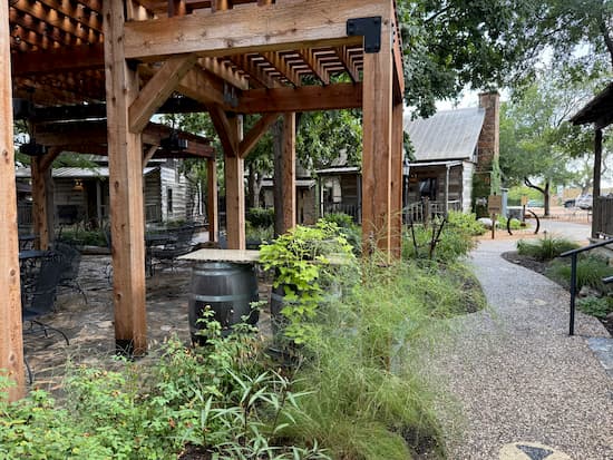 Walkway between the cabins and at The Cotton Gin Village