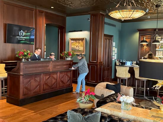 Front desk at the  Emigrant Boutique Hotel