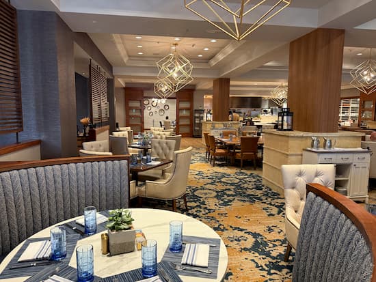 Dining in the main floor of Horseshoe Bay Resort