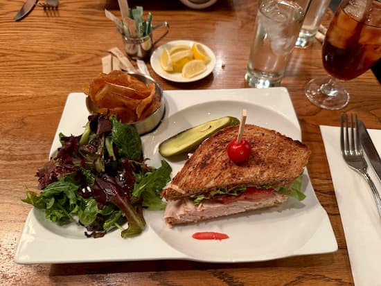 Judy and I split a club sandwich for lunch