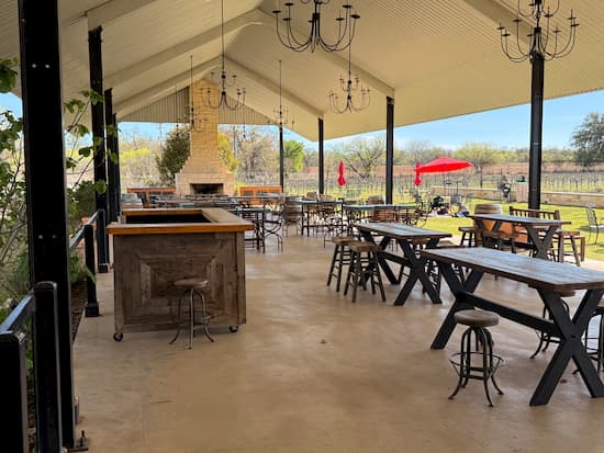 One of Becker Vineyards' outdoor tasting areas
