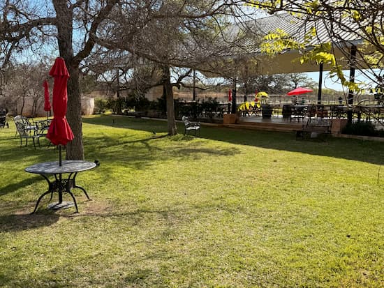 Grassy area out back of Becker's just to relax