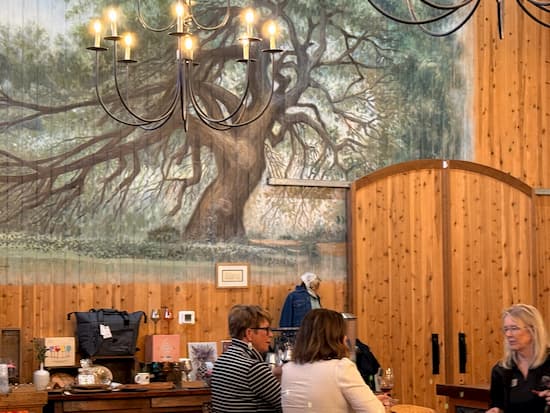 Couple enjoying a tasting in the main room at Becker's