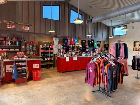 The gift shop of Fat Ass Ranch and Winery