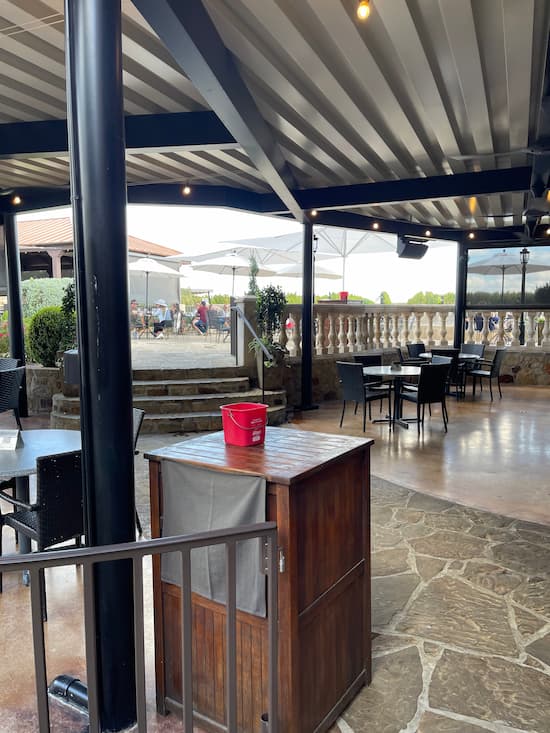 Patio at Grape Creek Vineyards.