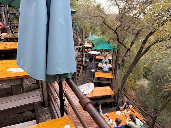 Upper deck of the Gristmill River Restaurant