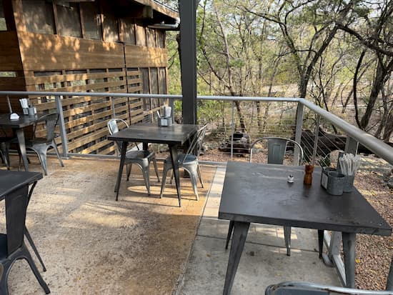 The Leaning Pear outside deck.