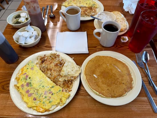 Late breakfast for Judy and I on our way to Gruene