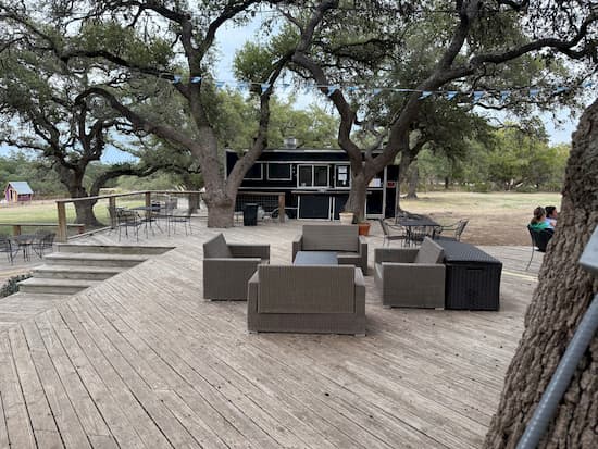 Wimberley Valley Winery's main deck area.